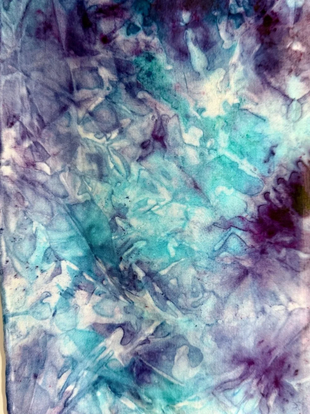 Silk Scarf Belt Tie Dye Boho Festival Coastal Cowgirl Waist Wrap 52” Purple Blue